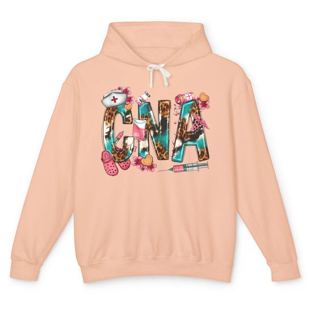 Leopard Stethoscope Love CNA Life Nurse Life Western Nursing Unisex Lightweight Hoodie