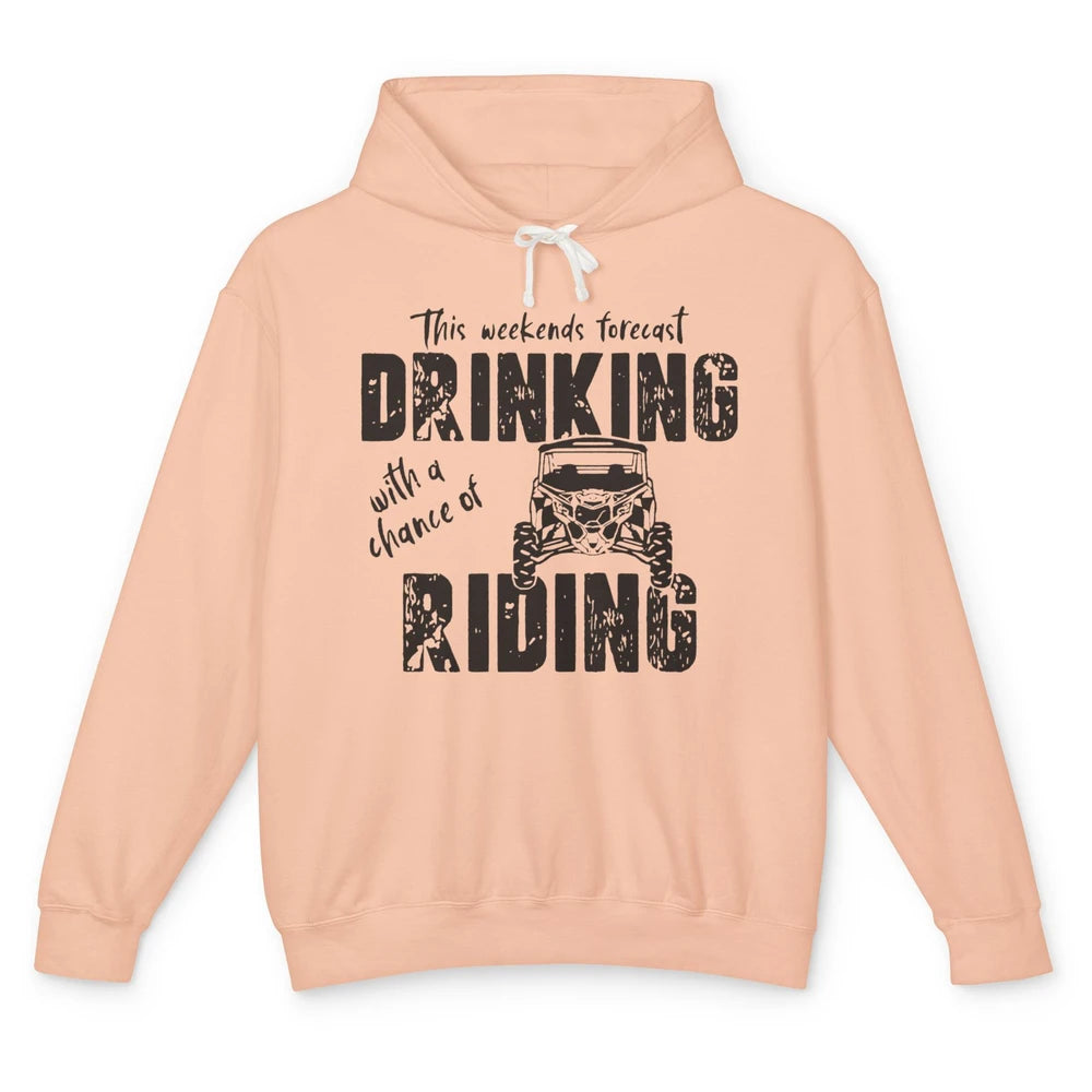 Vintage UTV Weekend Forecast Drinking Mud Riding SXS Life Unisex Lightweight Hoodie