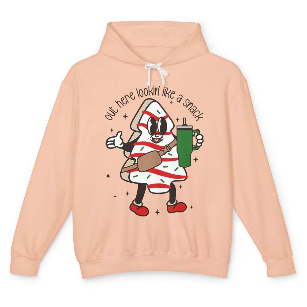 Funny Boo-jee Christmas Tree Cake Out Here Look Like A Snack Unisex Lightweight Hoodie