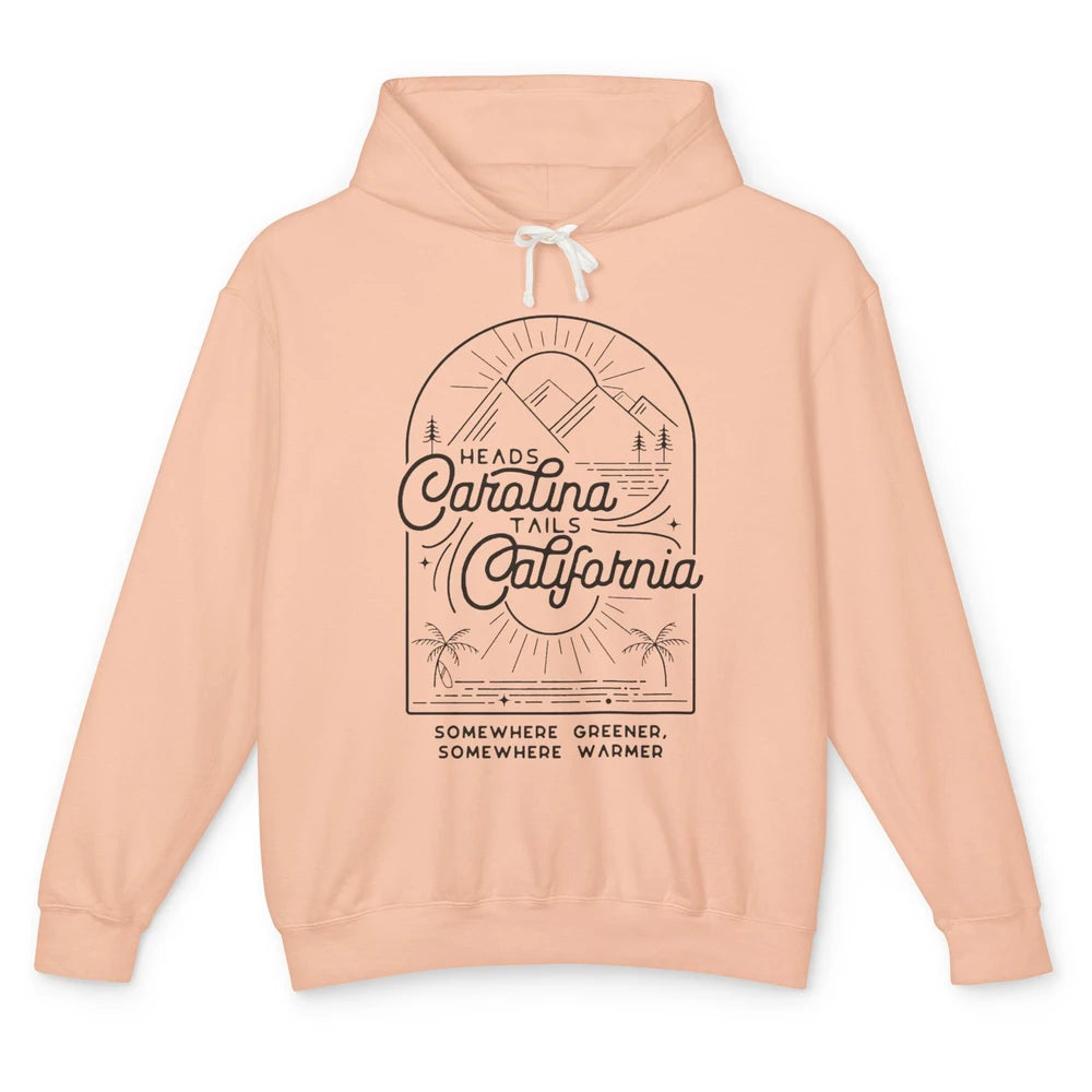 Heads Carolina Tails California Western Country Summer Gift Unisex Lightweight Hoodie