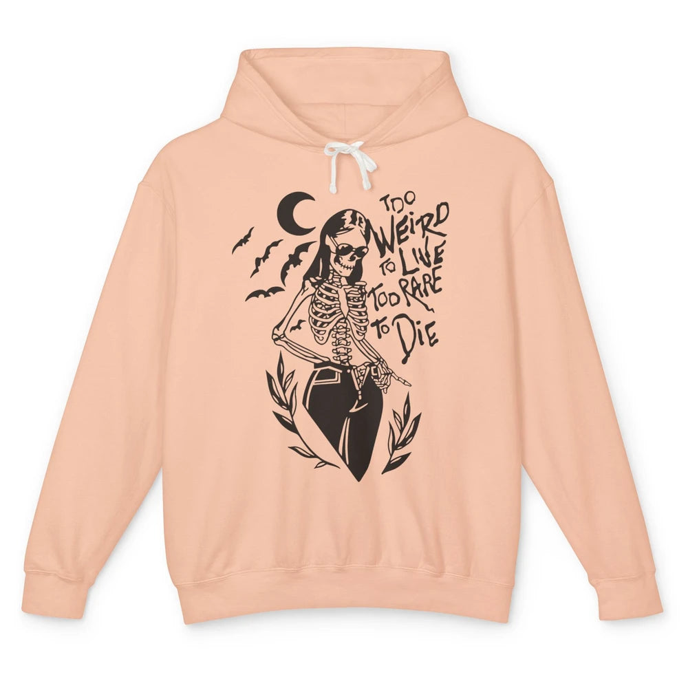 Too Rare To Die Funny Skeleton Woman Skull Aesthetic Costume Unisex Lightweight Hoodie