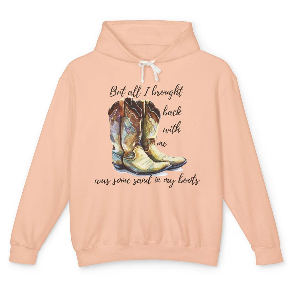 Retro Leopard Sand In My Boot Western Country Cowgirl Cowboy Unisex Lightweight Hoodie