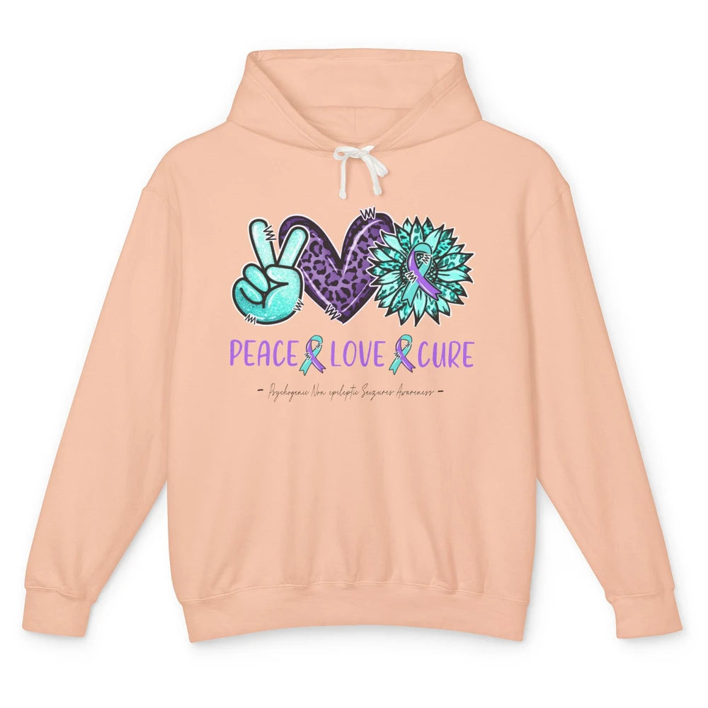 PNES Awareness Ribbon Peace Love Cure Leopard Sunflower Unisex Lightweight Hoodie