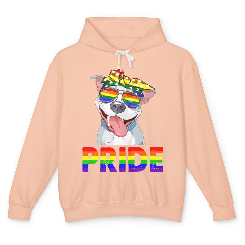 Pitbull Pride Dog Mom LGBT Gay Pride Month Unisex Lightweight Hoodie