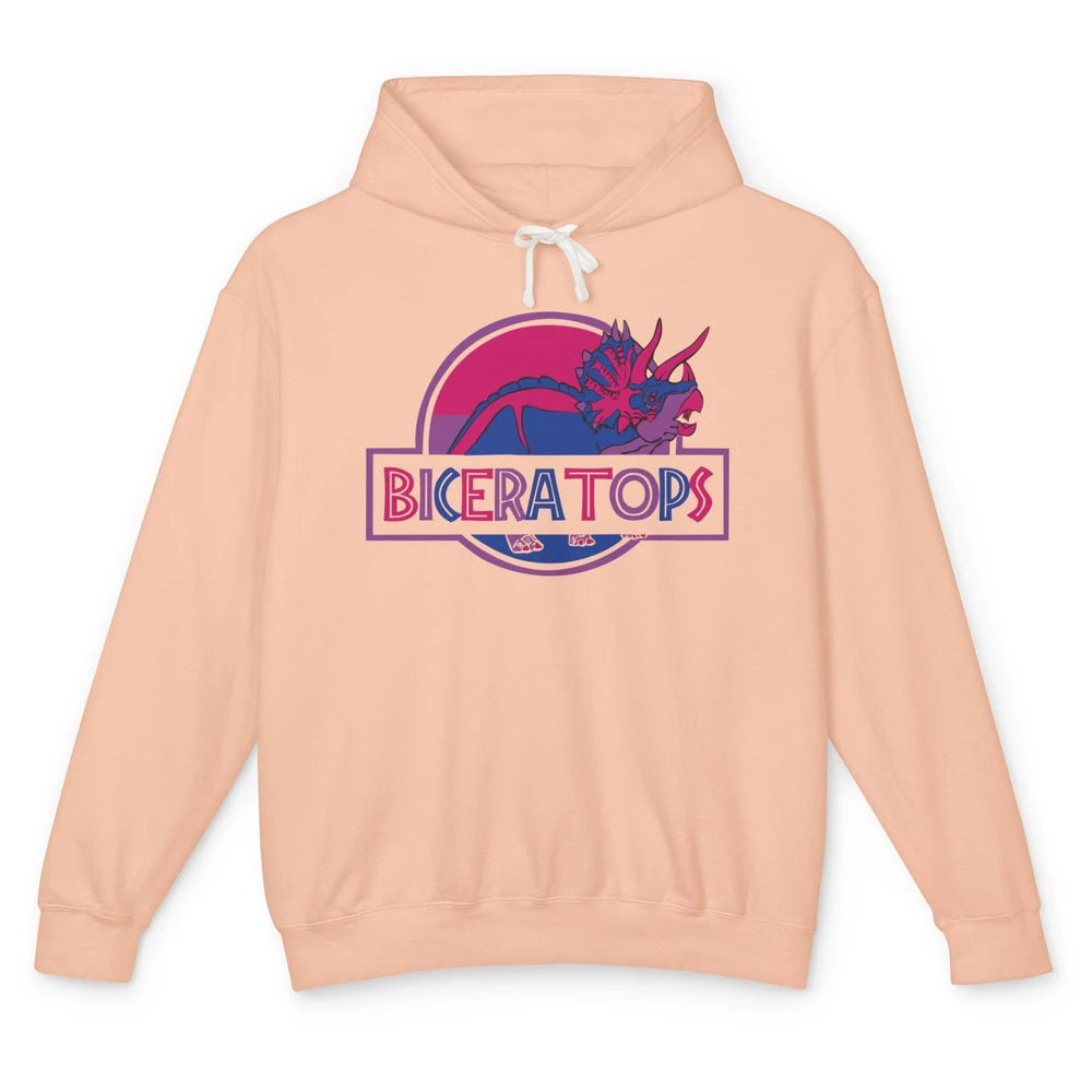 Biceratops Bisexual Ceratops Dinosaur LGBT Pride Month Unisex Lightweight Hoodie