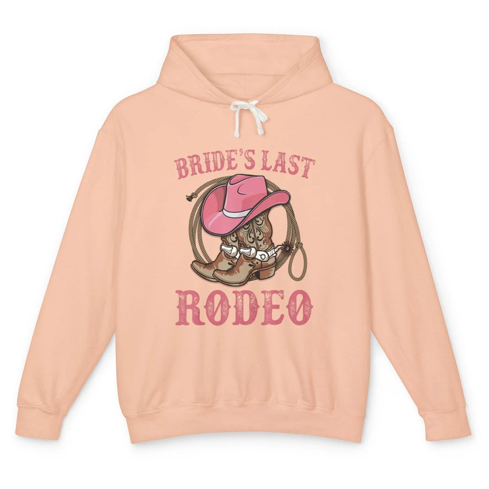 Bride's Last Rodeo Cowgirl Hat Bachelorette Party Wedding Unisex Lightweight Hoodie