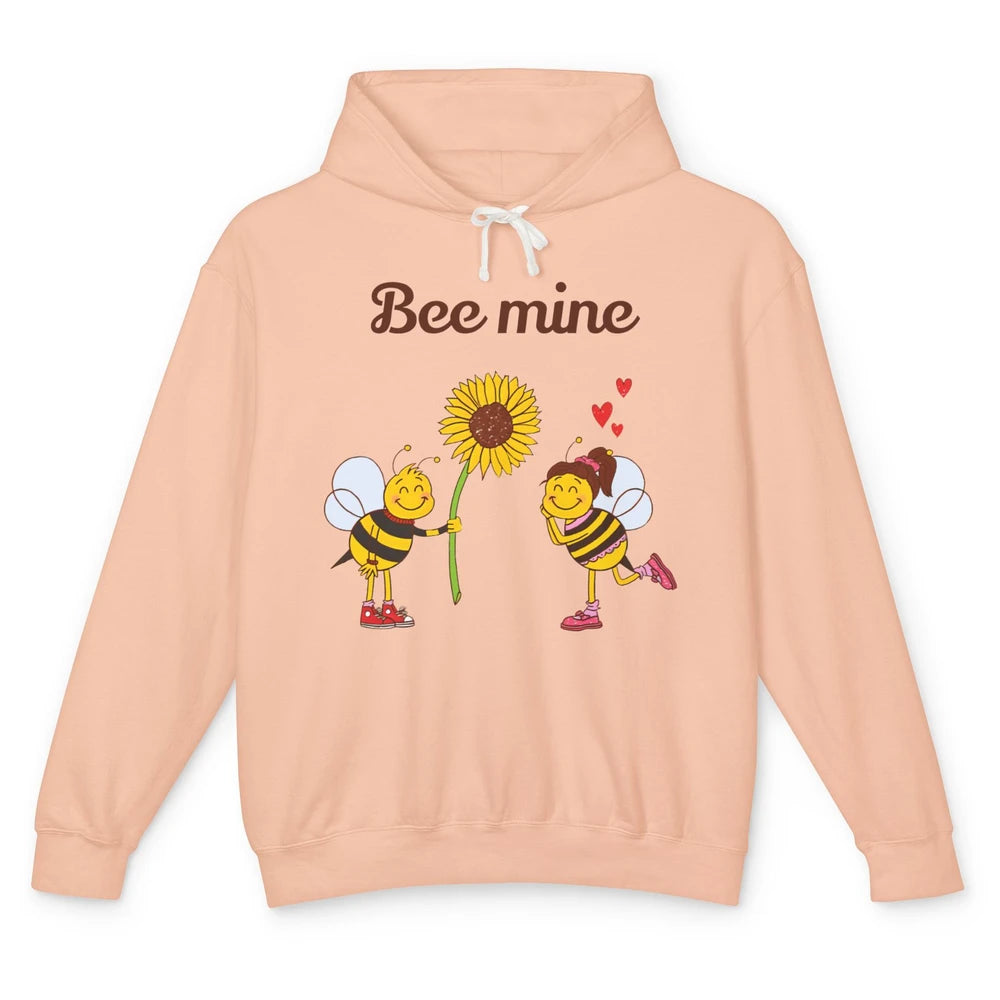 Bee Mine Love Valentine's Day Couple Romantic Bee Love Unisex Lightweight Hoodie