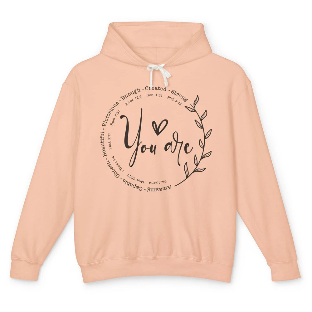 God Says You Are Bible Verse Christian Inspirational Unisex Lightweight Hoodie