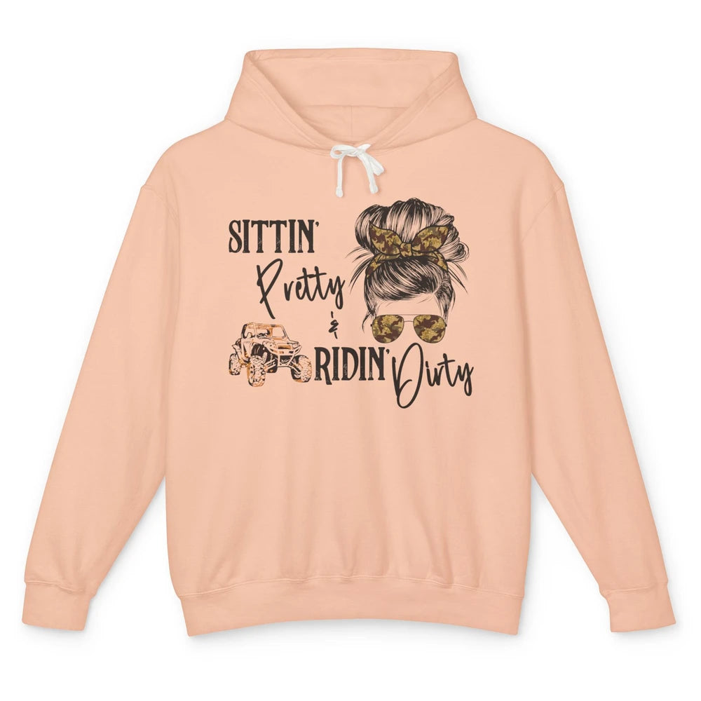 Mud Riding ATV Messy Bun Ride RZR SXS Life Country Girls Unisex Lightweight Hoodie