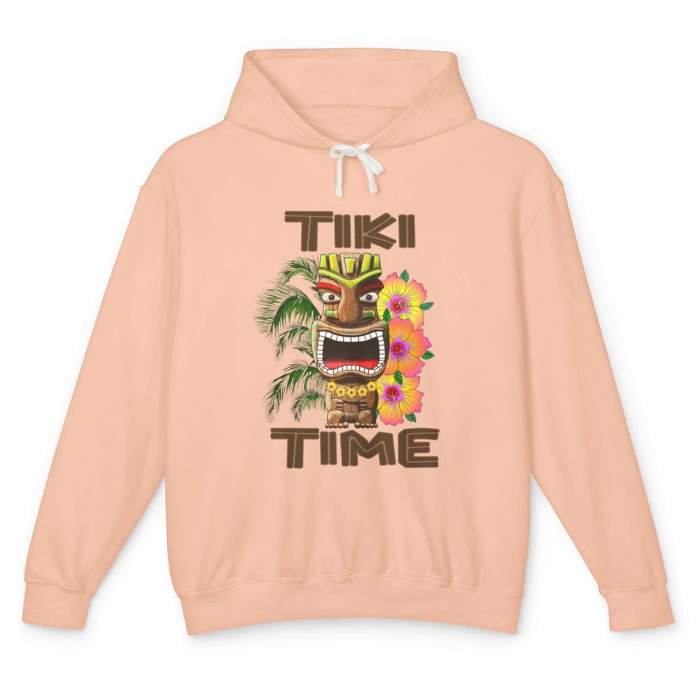 Aloha Flower Luau Tiki Time Hawaii Palm Tree Paradise Beach Unisex Lightweight Hoodie