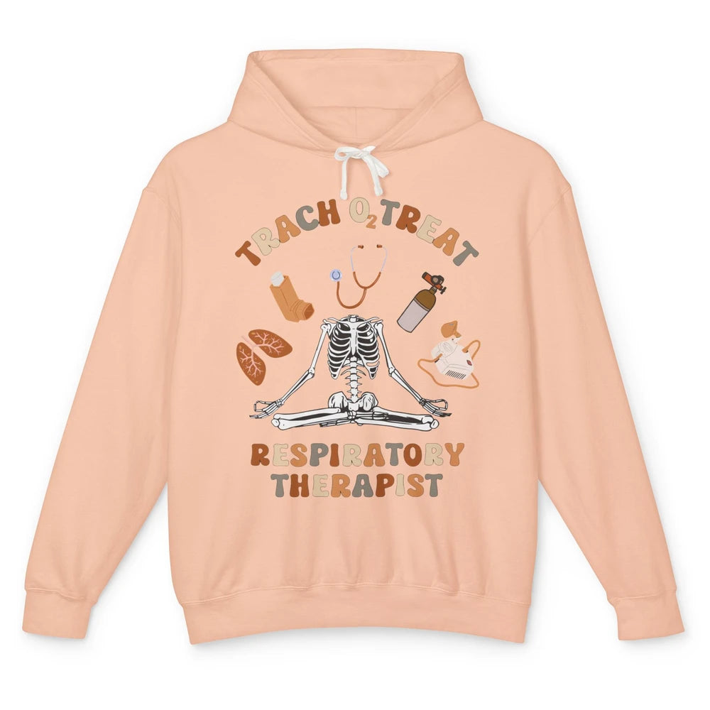 Halloween Respiratory Therapist Skeleton Breathe RT Nurse Unisex Lightweight Hoodie