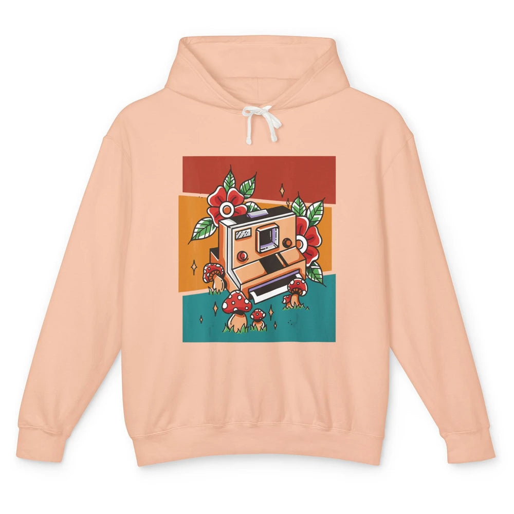 Cute Photography Mushroom Retro Camera Photographer Life Unisex Lightweight Hoodie