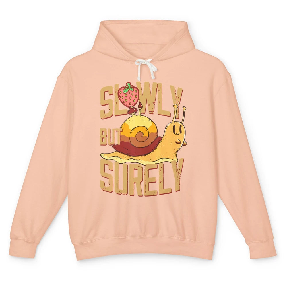 Funny Slow But Sure Snail Retro Slug Animal Sarcastic Animal Unisex Lightweight Hoodie