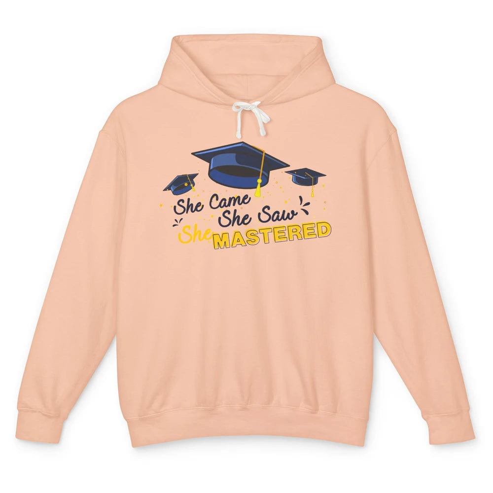 She Came She Saw She Mastered It 2022 Senior Graduation Gift Unisex Lightweight Hoodie