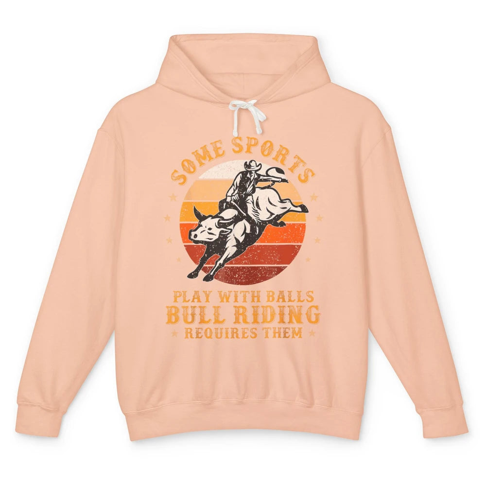 Rodeo Bull Riding Vintage Cowboy Western Country Ranch Bull Rider Howdy Unisex Lightweight Hoodie