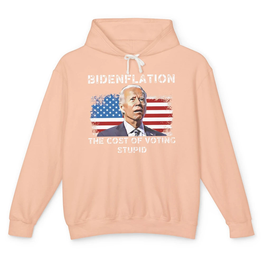 Funny Bidenflation Cost Of Voting Stupid Anti Joe Biden Unisex Lightweight Hoodie