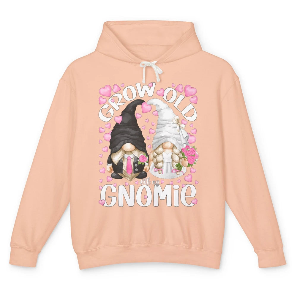 Cute Bride And Groom Grow Old With Gnomie Bridal Gnome Love Unisex Lightweight Hoodie