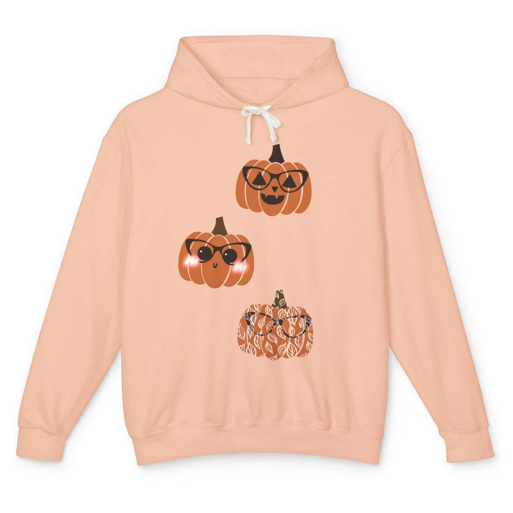 Three Pumpkin Eyeglasses Optician Life Halloween Optometrist Unisex Lightweight Hoodie