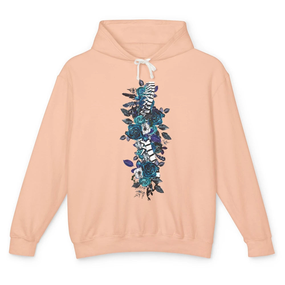 Floral Spine Anatomy Botanical Spine Ankylosing Spondylitis Unisex Lightweight Hoodie