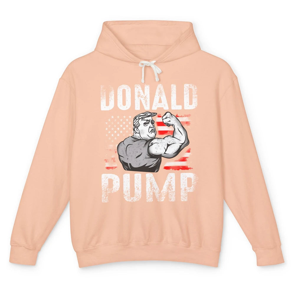 Funny Donald Pump Make America Strong Again Conservative Unisex Lightweight Hoodie