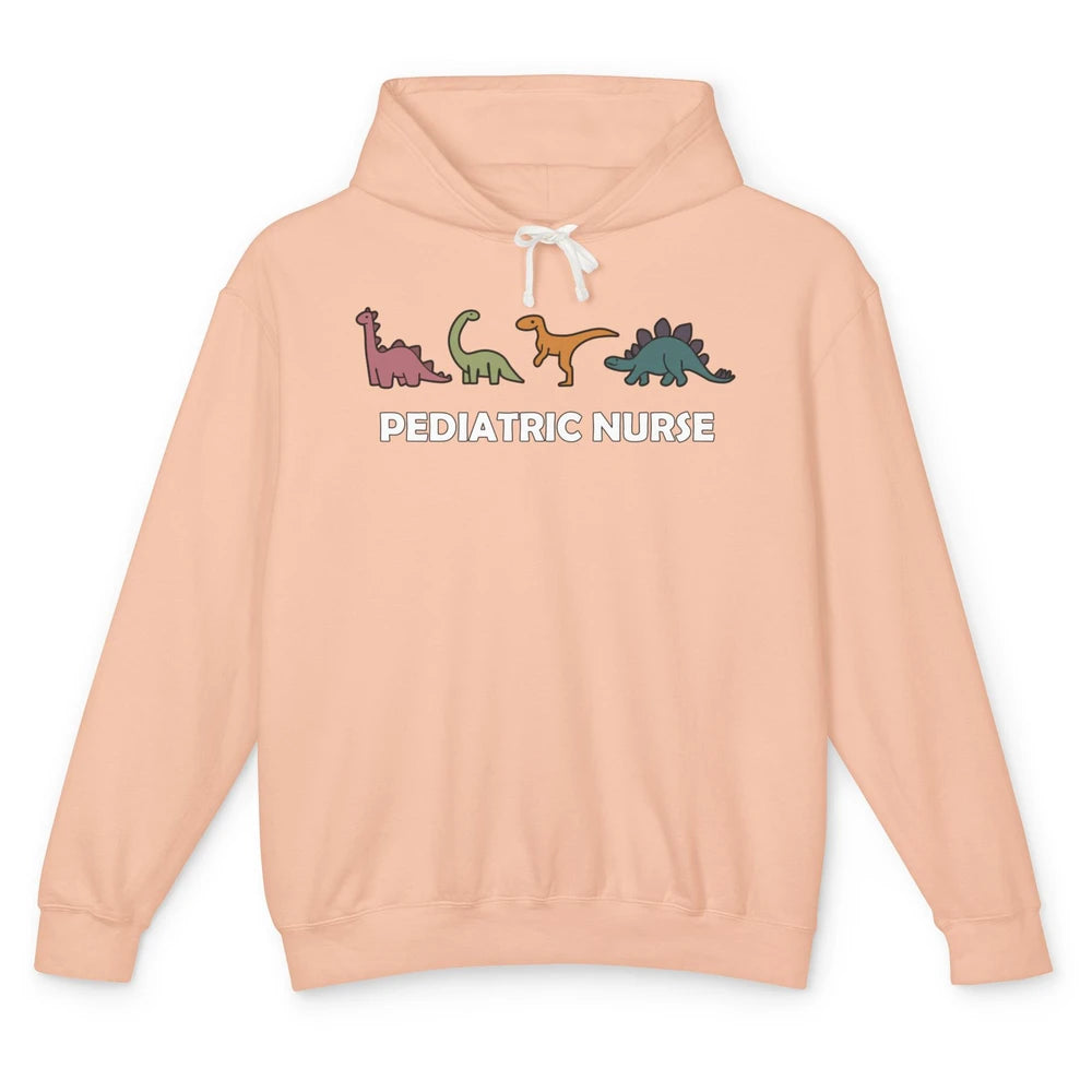 Funny Dinosaur Pediatric Nurse Peds Life Pediatric Physical Unisex Lightweight Hoodie