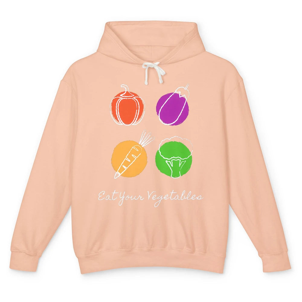 Eat Your Vegetables Minimal Vegan Eating Healthy Lifestyle Unisex Lightweight Hoodie