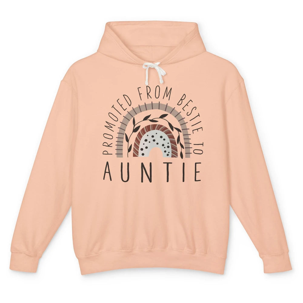 Rainbow Promoted From Bestie To Auntie Pregnancy Reveal Gift Unisex Lightweight Hoodie