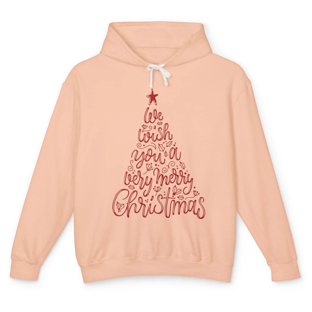 Funny Christmas Tree We Wish You A Merry Christmas Unisex Lightweight Hoodie