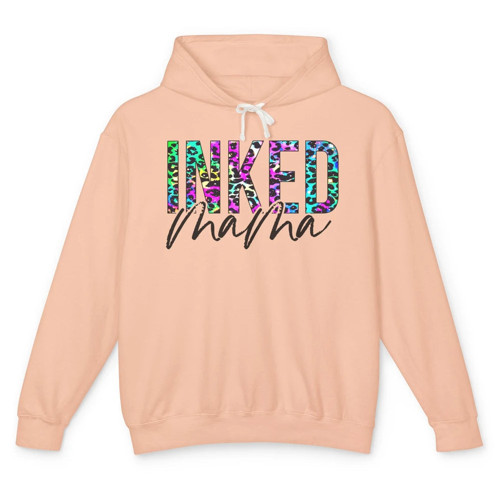 Inked Mama Mom Life Tattooed Mom Mothers Day Gift Leopard Unisex Lightweight Hoodie