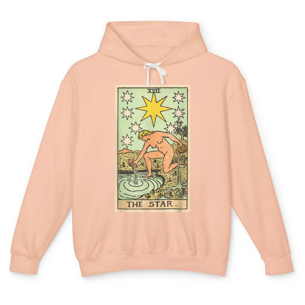 The Star Tarot Card Lady Crescent Vintage Moon Halloween Unisex Lightweight Hoodie