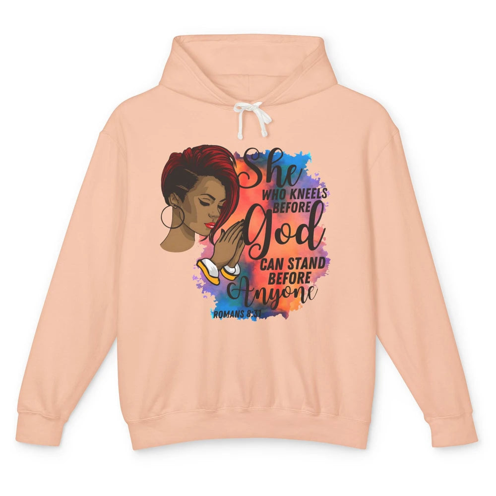 She Who Kneels Before God Praying Religious Christian Afro Unisex Lightweight Hoodie