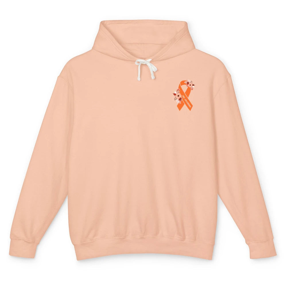 Functional Neurological Disorder Awareness FND Orange Ribbon Unisex Lightweight Hoodie