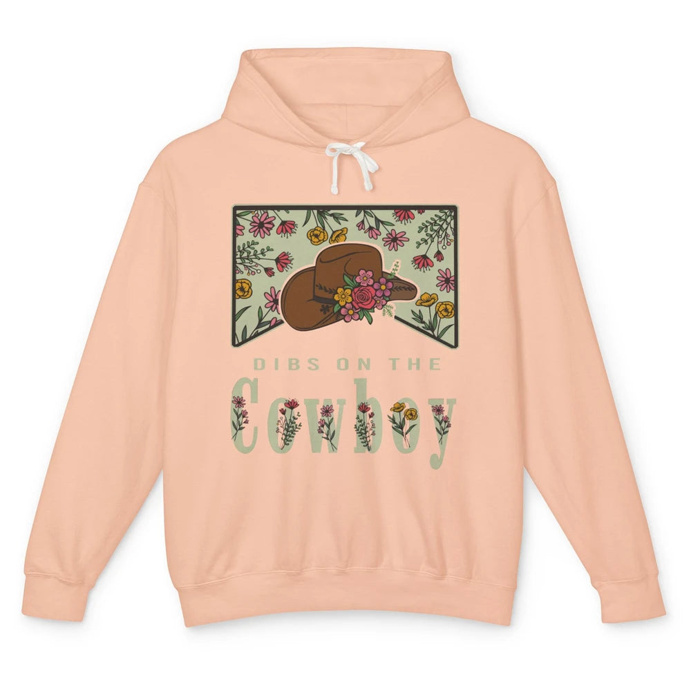 Retro Cowboy Dibs On The Cowboy Western Country Cowgirl Gift Unisex Lightweight Hoodie