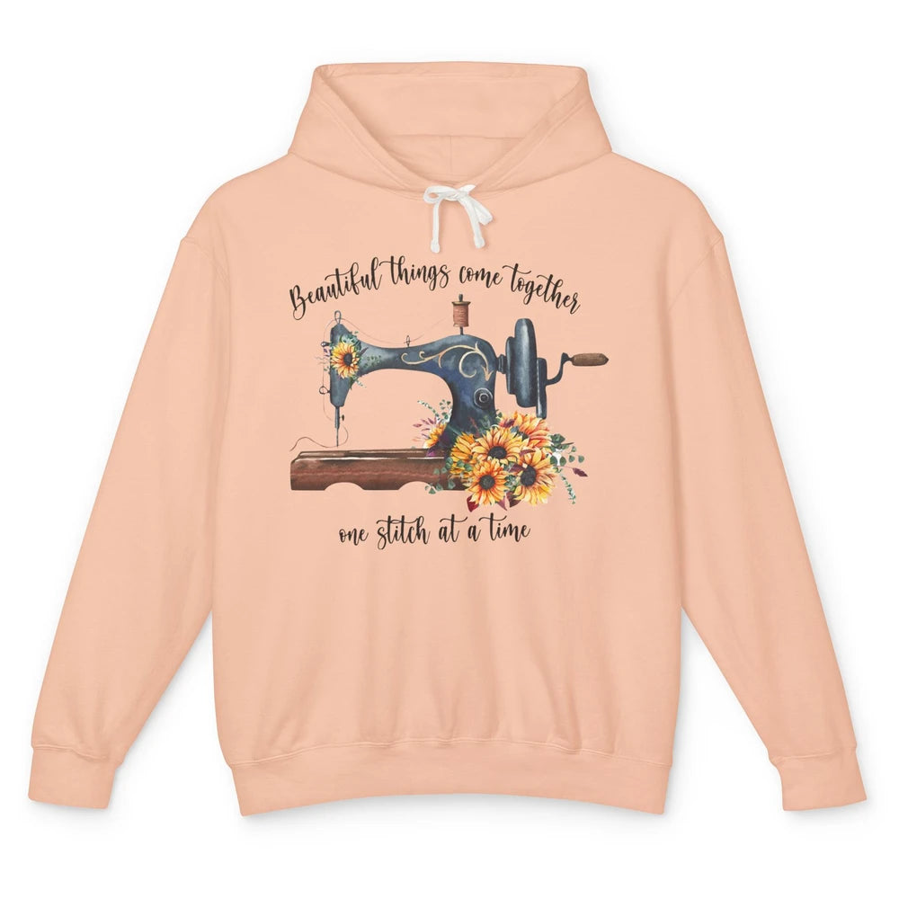 Sewing Beautiful Things Come Together One Stitch At A Time Unisex Lightweight Hoodie