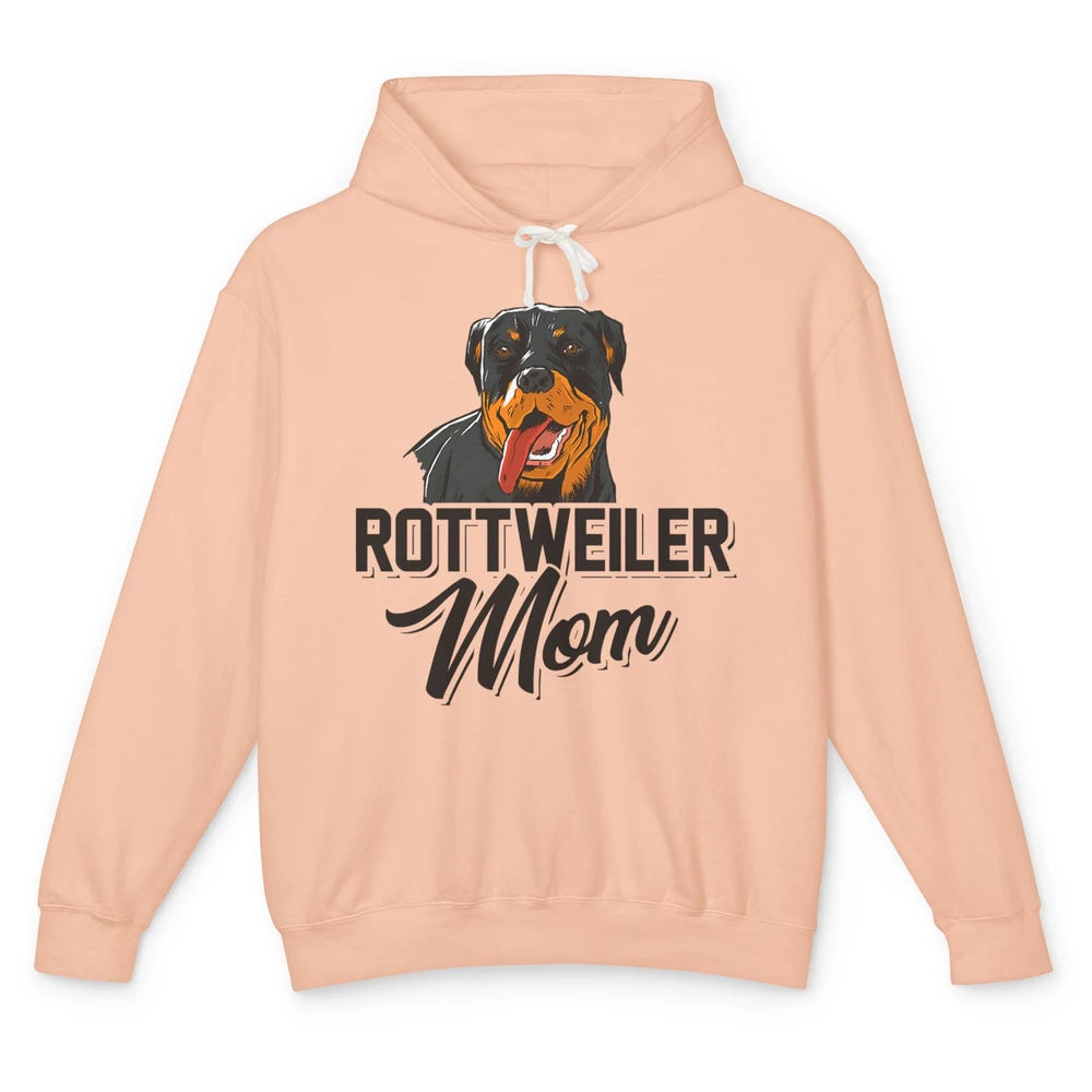 Cute Rottweiler Mom Dog Owner Rotti Fur Pet Mothers Day Mama Unisex Lightweight Hoodie