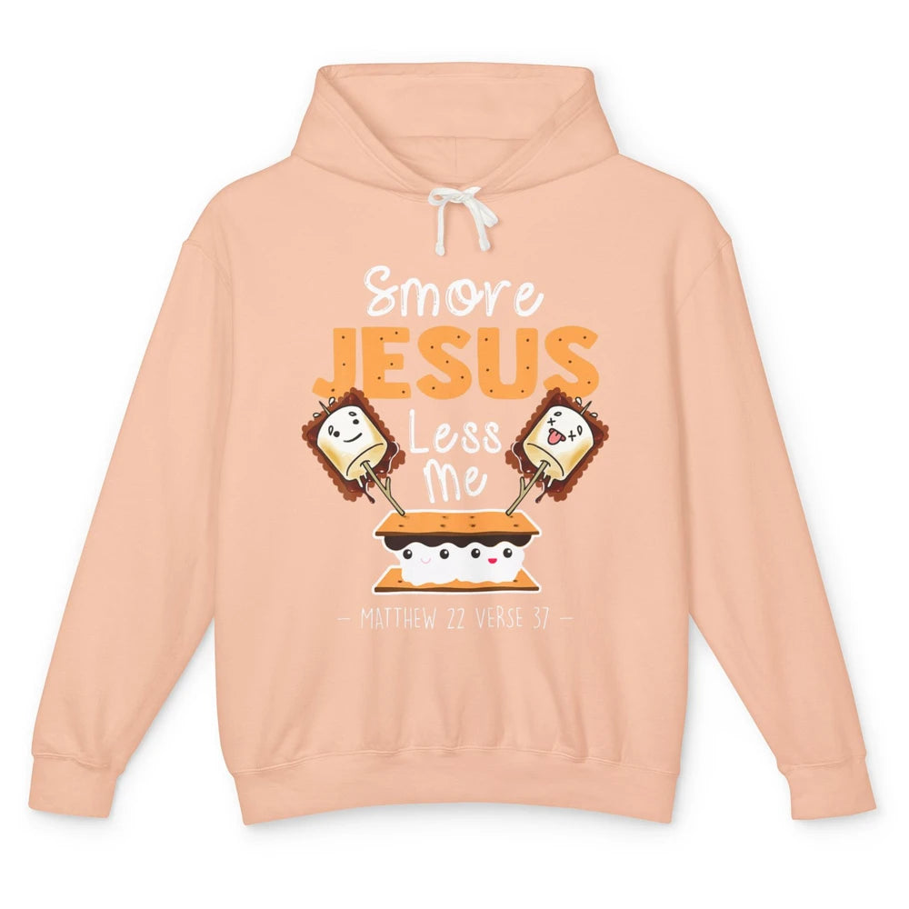 Smore Jesus Less Me Christian Pun Camping Camper Religion Unisex Lightweight Hoodie