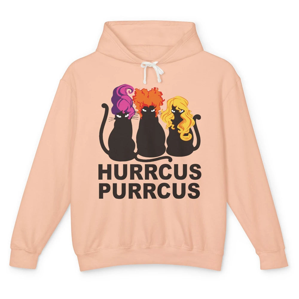 Black Cat Witch Hurrcus Purrcus Halloween Costume Cat Lovers Unisex Lightweight Hoodie