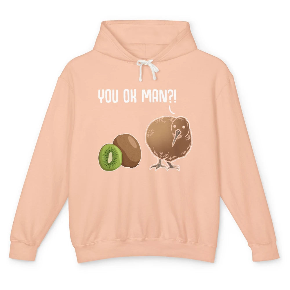 Funny Kiwi Joke Bird Fruit Animal You Ok Man Humor Sarcastic Unisex Lightweight Hoodie