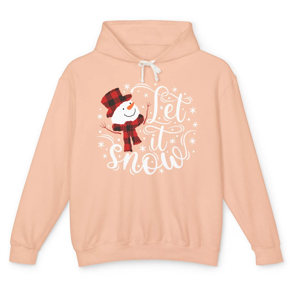 Funny Snowman Let It Snow Snowflakes Holiday Merry Christmas Unisex Lightweight Hoodie