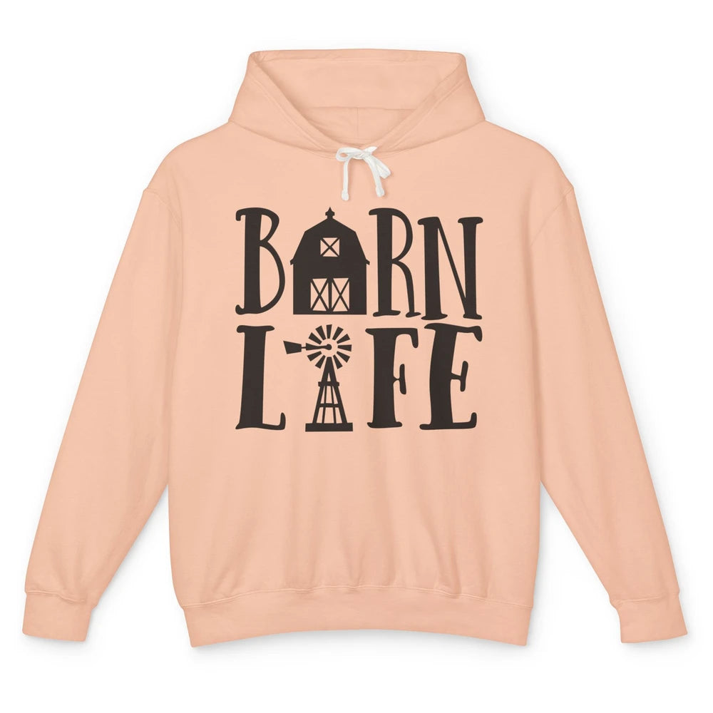 Farmhouse Barn Life Small Town Farm Animals Western Country Unisex Lightweight Hoodie