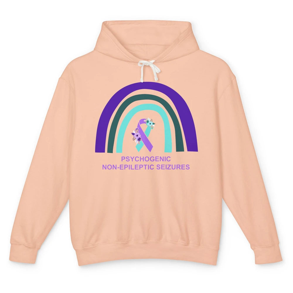 Psychogenic Non-epileptic Seizures PNES Purple Teal Rainbow Unisex Lightweight Hoodie