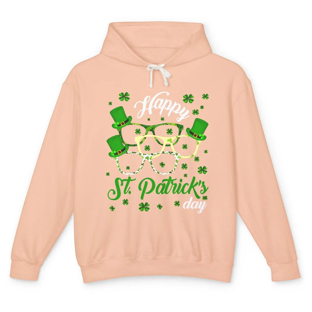 St Patrick’s Day Optometrist Glasses Shamrock Irish Lucky Unisex Lightweight Hoodie