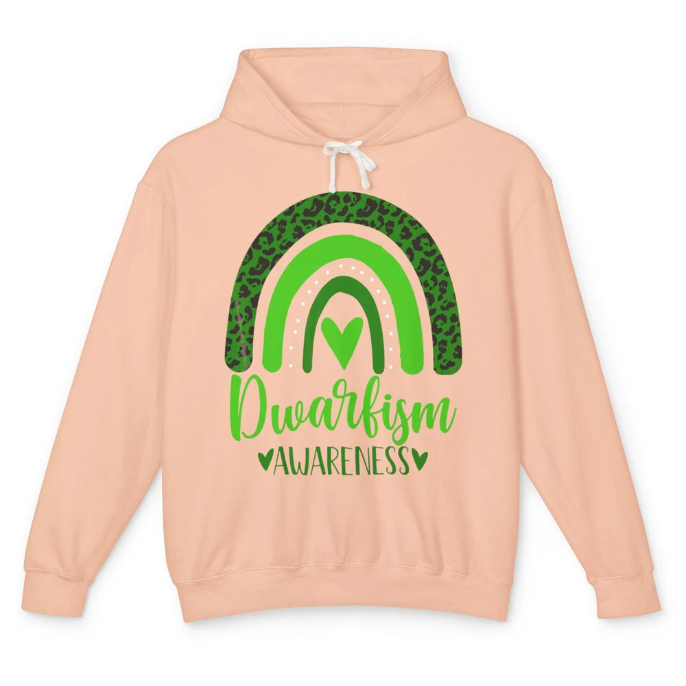 Dwarfism Awareness Month Wear Green Boho Heart Love Rainbow Unisex Lightweight Hoodie