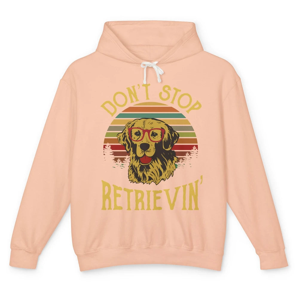 Golden Retriever Vintage Don't Stop Retrievin' Golden Lovers Unisex Lightweight Hoodie