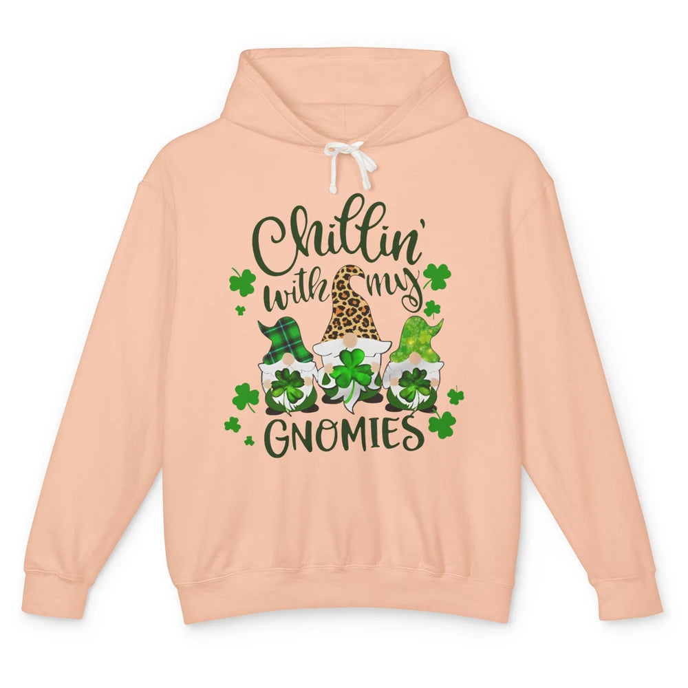 Chillin' With My Gnomes St Patrick’s Day Irish Gnomes Lucky Unisex Lightweight Hoodie