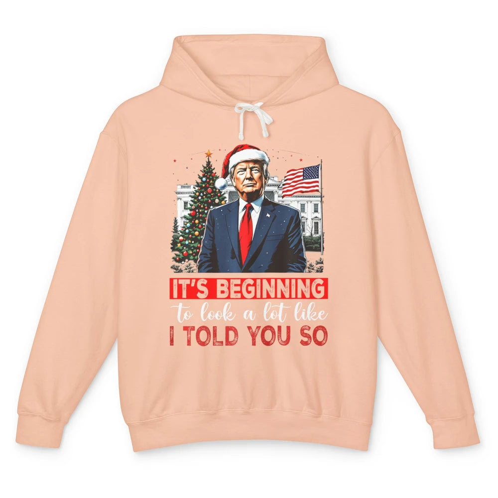 Funny Santa Trump It's Beginning To Look A Lot Like I Told You So Sarcastic Political Xmas Christmas Unisex Lightweight Hoodie