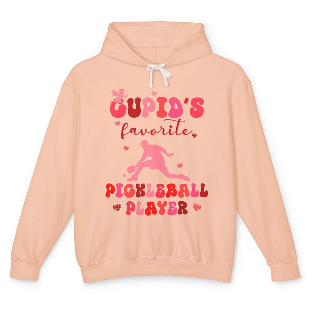 Cupid's Favorite Pickleball Player Happy Valentines Day Love Unisex Lightweight Hoodie