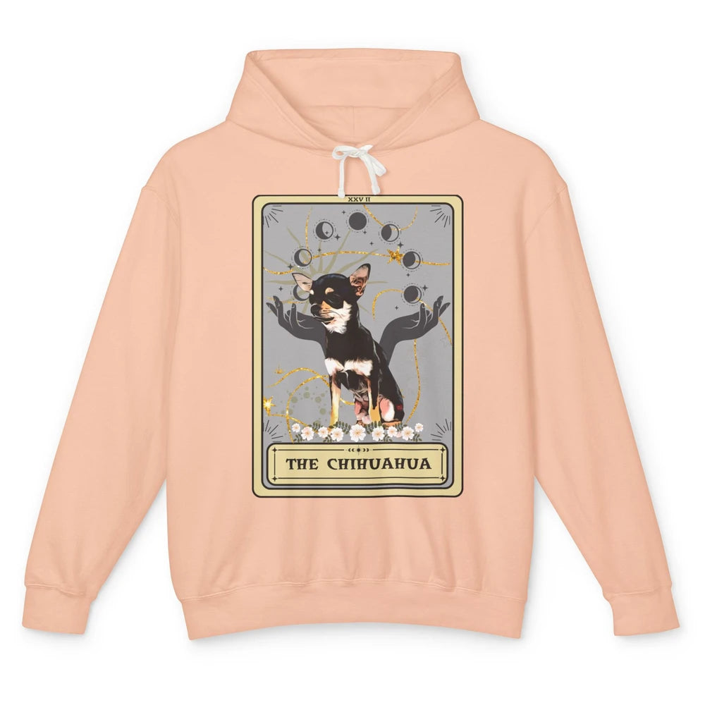 The Chihuahua Tarot Card Black Chihuahua Halloween Dog Mom Unisex Lightweight Hoodie