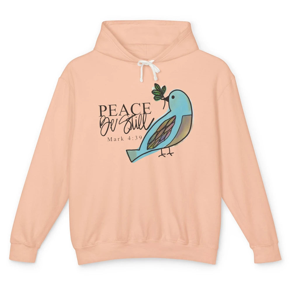 Bird Peace Be Still And Know Bible Verse Christian Religious Unisex Lightweight Hoodie