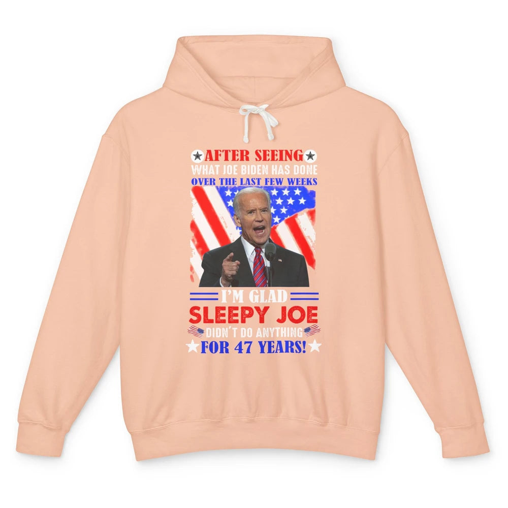 US Flag Joe Biden Didn't Do Anything 47 Years Anti Liberals Unisex Lightweight Hoodie